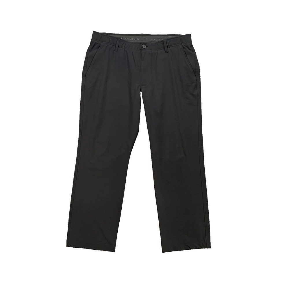 Under Armour Pants Mens 38 Black Gripper Waistband Performance Golf Travel Chino